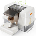 Stainless Steel Cat Litter Box with Lid - Large Enclosed, Easy Clean