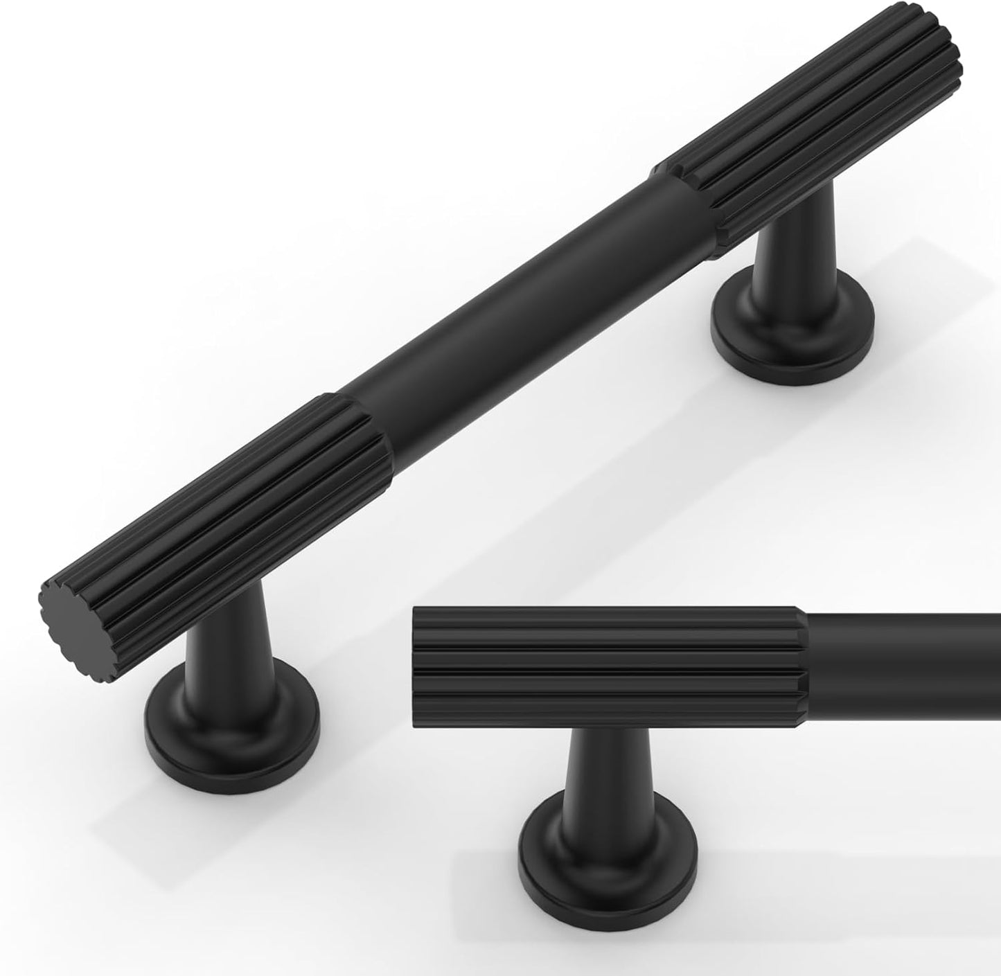 10 Pack Matte Black Cabinet Pulls for Kitchen and Furniture Use