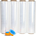 Clear Stretch Wrap Roll 18 in x 1000 ft 80 Gauge 4 Pack - Heavy Duty