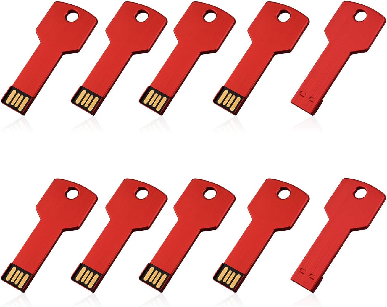 RAOYI 10 Pack 2GB USB Flash Drive - Stylish Key Shape Design