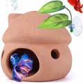 Betta Fish Tank Accessories Mushroom Cave - Natural Ceramic Shrimp