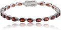 925 Sterling Silver Tennis Birthstones Bracelet for Women - Garnet