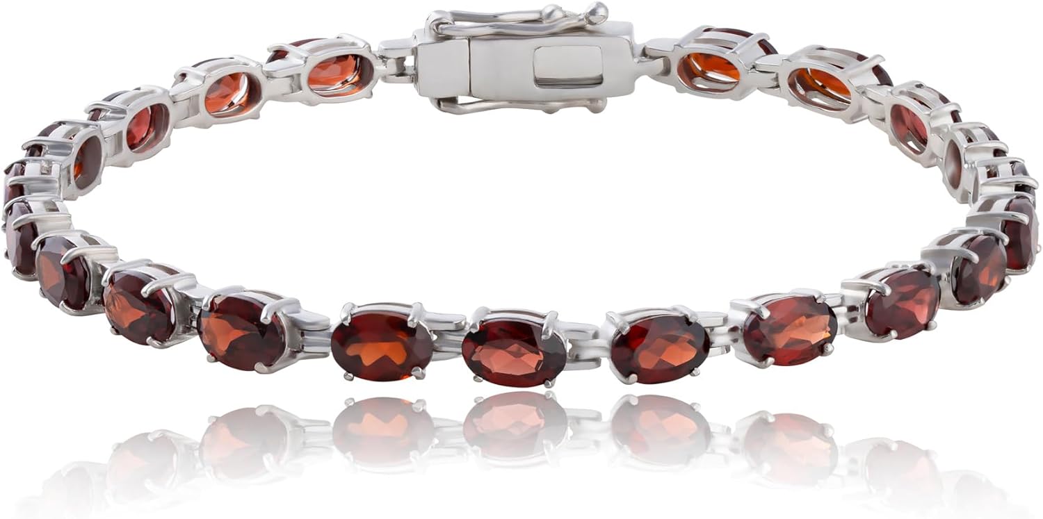MAX + STONE 925 Sterling Silver Tennis Birthstones Bracelet
