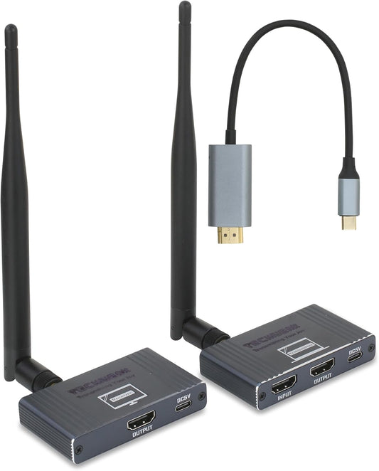 Techneak 4K Wireless HDMI Streamer - Long Range Plug & Play