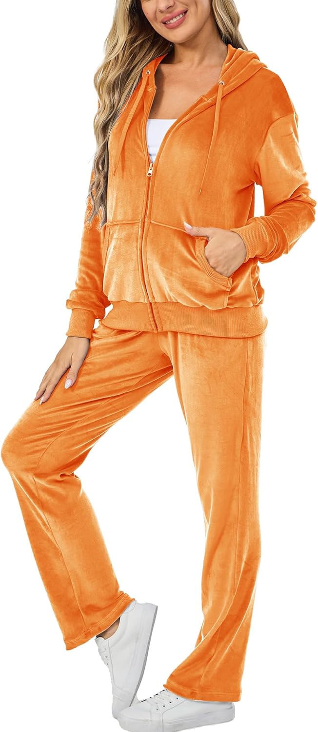 Velour Track Suits for Women Set - Cozy Fall Sweatsuits