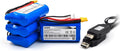 7.4V 1500mAh Li-ion Battery Pack 4-Pack with XT30 Adapter - Reliable