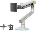 NB Gaming Monitor Arm White for 32 to 60 in Screens - RGB, Heavy Duty