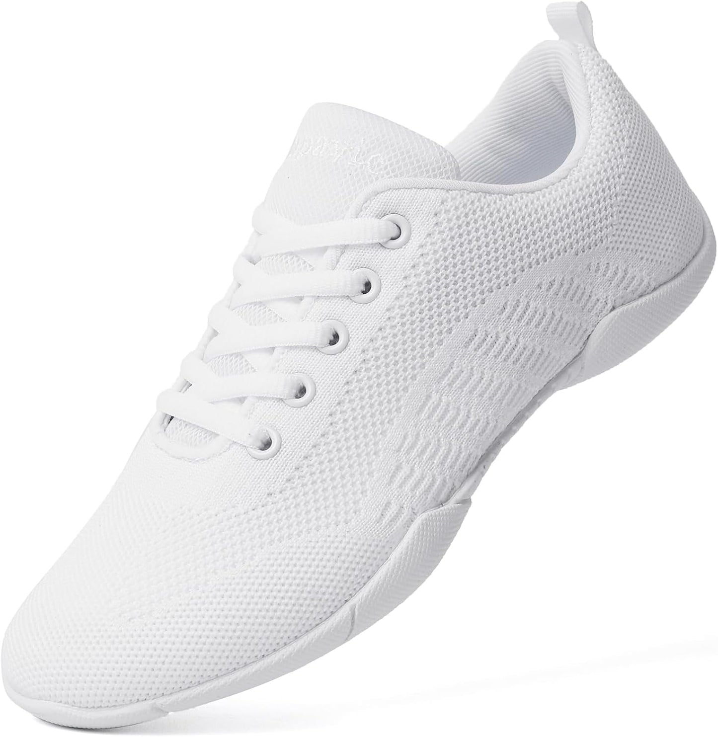 Cheer Shoes for Youth Girls - Lightweight White Cheerleading Sneakers