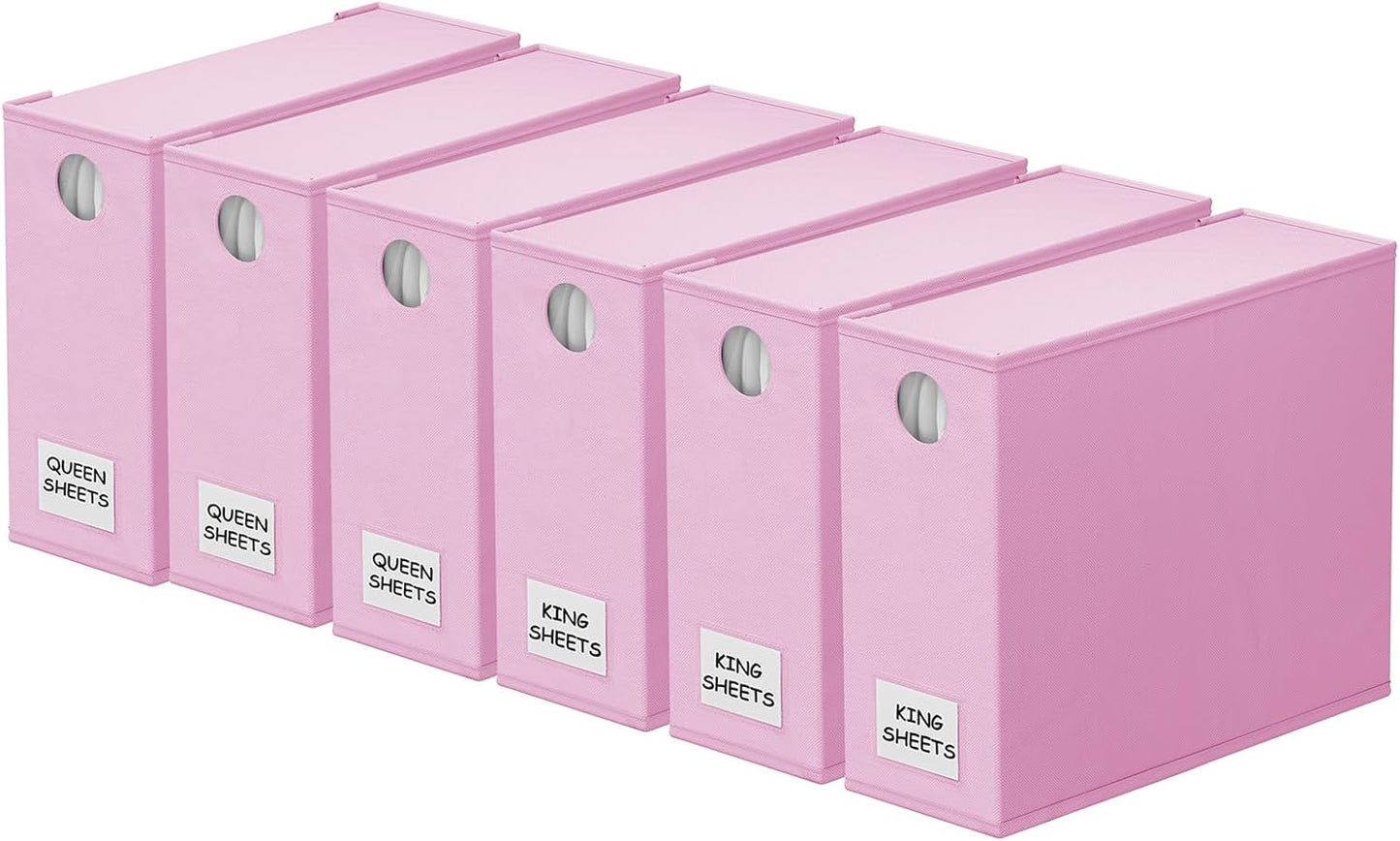 SpaceAid 6 Pack Bed Sheet Organizers for Queen & King Size