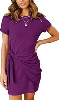 Stylish Women's Short Sleeve Crew Neck T Shirt Dress for Summer