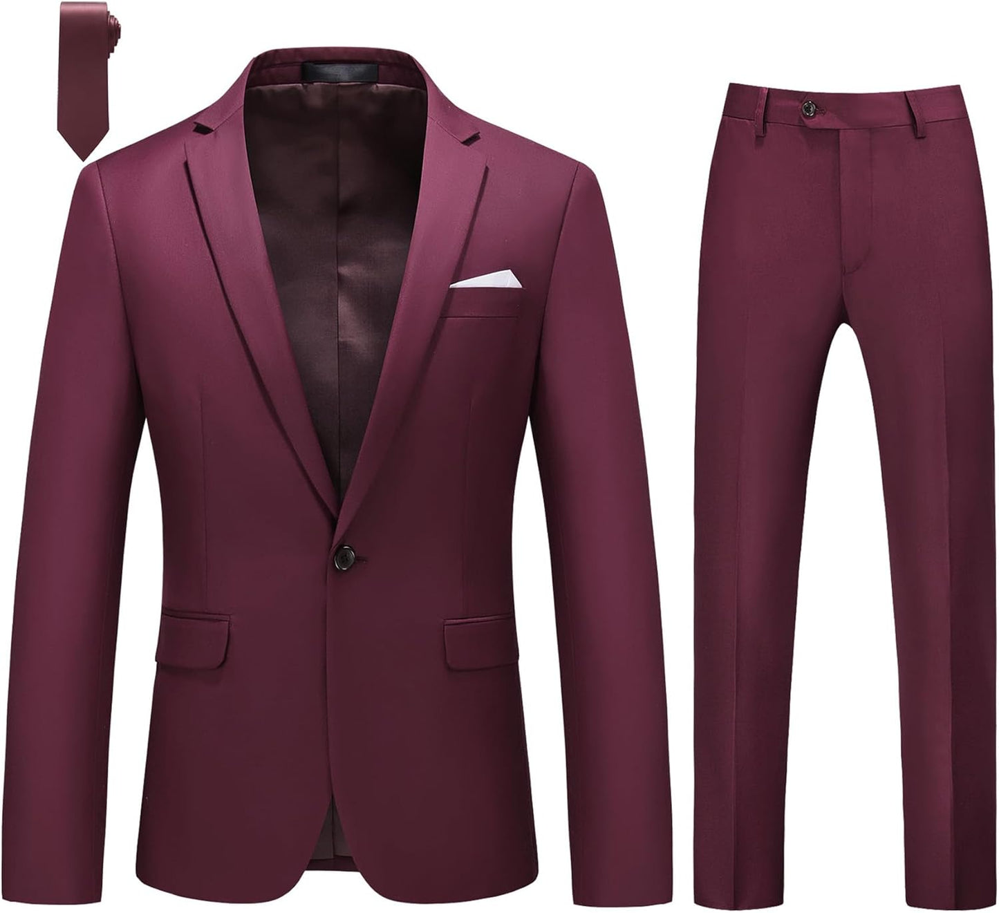 MOGU Men's Slim Fit Tuxedo Suit for Weddings and Formal Events