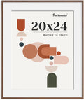 Modern Arched Picture Frames 20x24 Walnut - Lightweight, Shatterproof