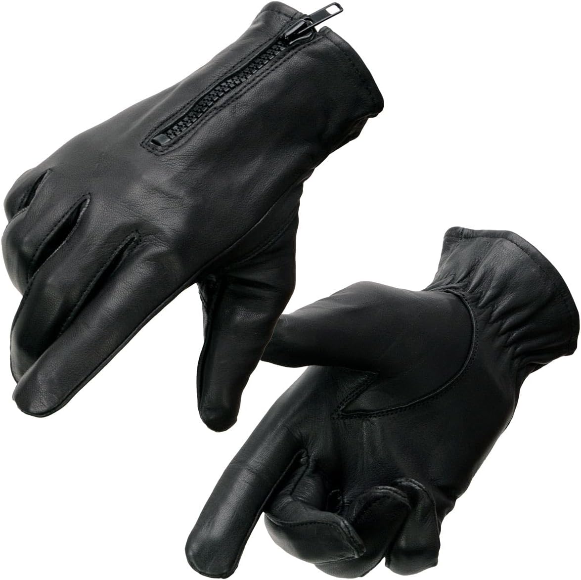 Milwaukee Leather Driving Gloves: Zipper for Easy Wear