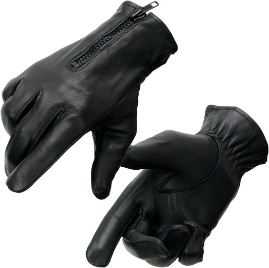 Milwaukee Leather Driving Gloves: Zipper for Easy Wear