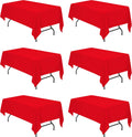Red Tablecloths for 6 ft Rectangle Tables 60 x 102 in - Pack of 6