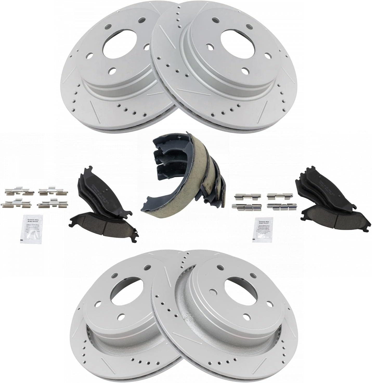 TRQ Performance Brake Pad & Rotor Kit for Dodge Durango & Ram