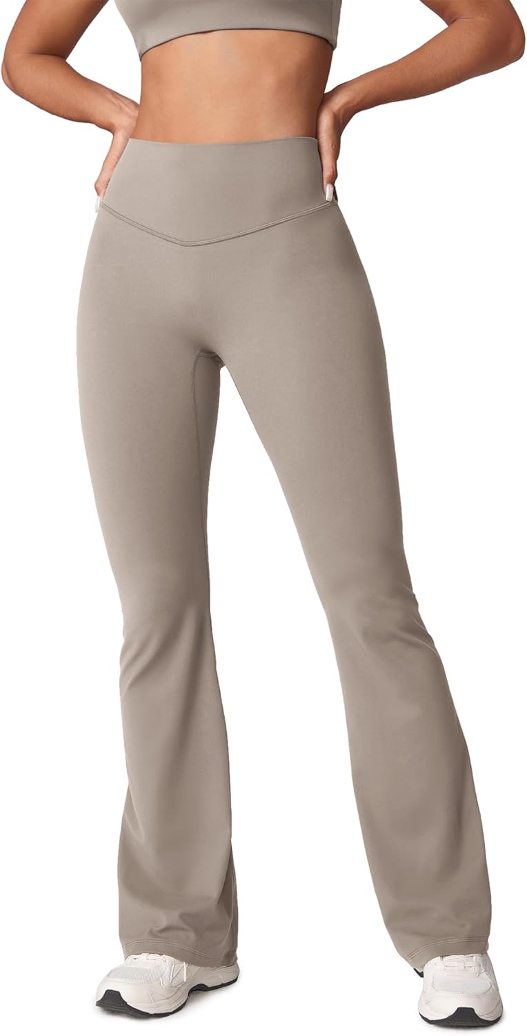 Hugcurve No Front Seam High Waisted Flare Leggings for Women