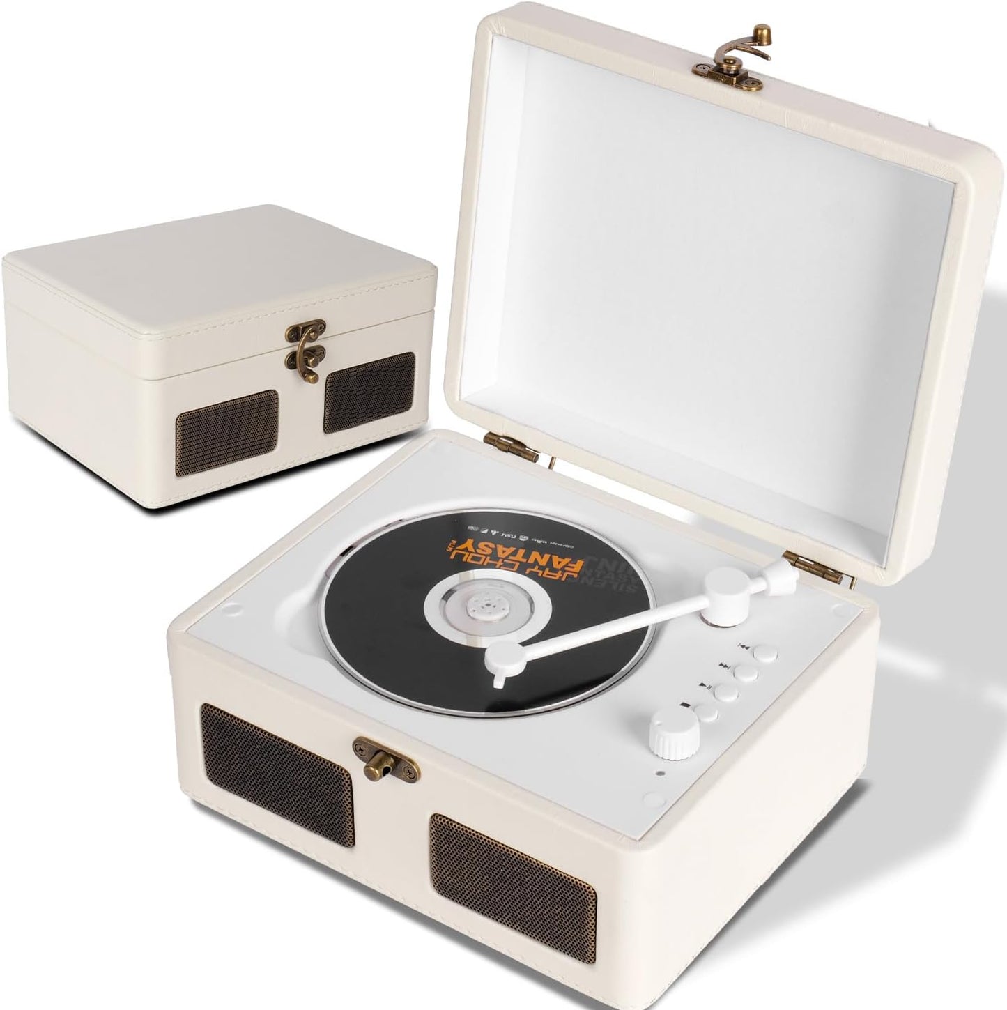 RetroBeat Time Vintage Portable Music Box CD with Speakers