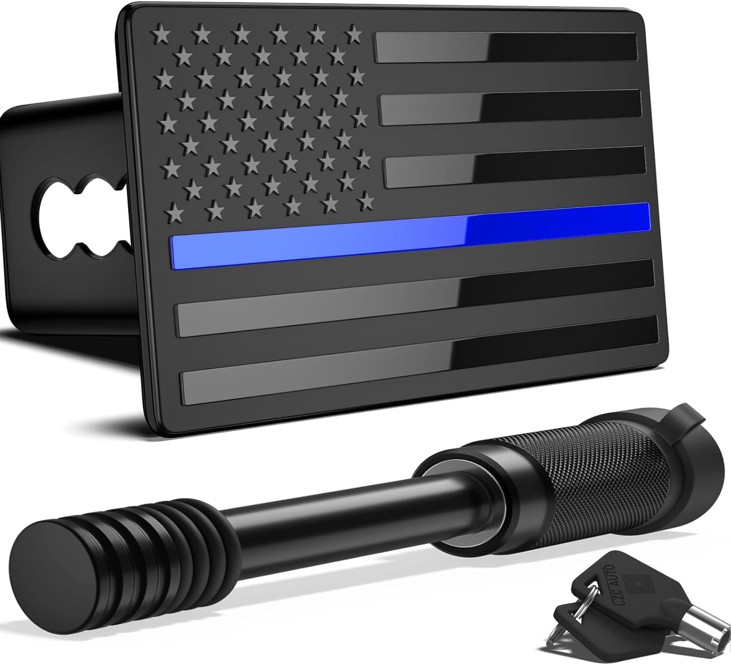 2 Inch Trailer Hitch Cover with American Flag for 2 Inch Receivers