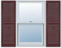 Exterior Solutions Standard Louver Vinyl Shutter, Burgundy 15 in x 59