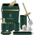 9PCS Dark Green Bathroom Accessory Set - Complete 4 Gallon Set
