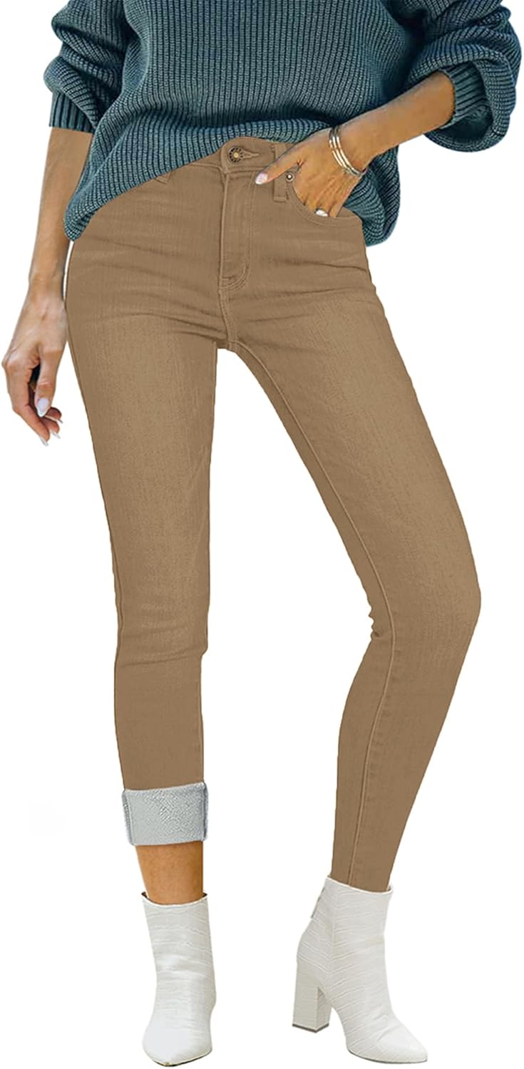 Luvamia Women's Fleece Lined Jeans for Winter Comfort and Style
