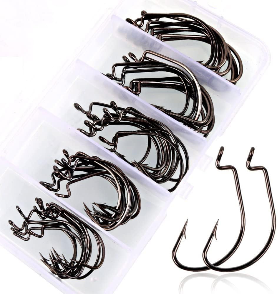 Sougayilang High Carbon Fishing Hooks - Perfect for Soft Bait!