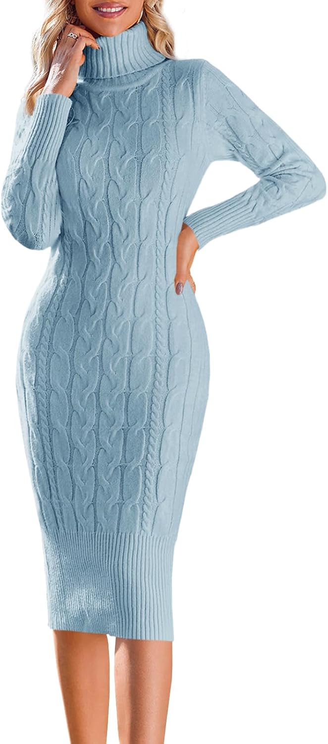 Womens Long Sleeve Turtleneck Sweater Dress for All Occasions