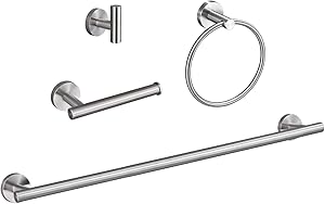 USHOWER Brushed Nickel Bathroom Hardware Set for Modern Homes