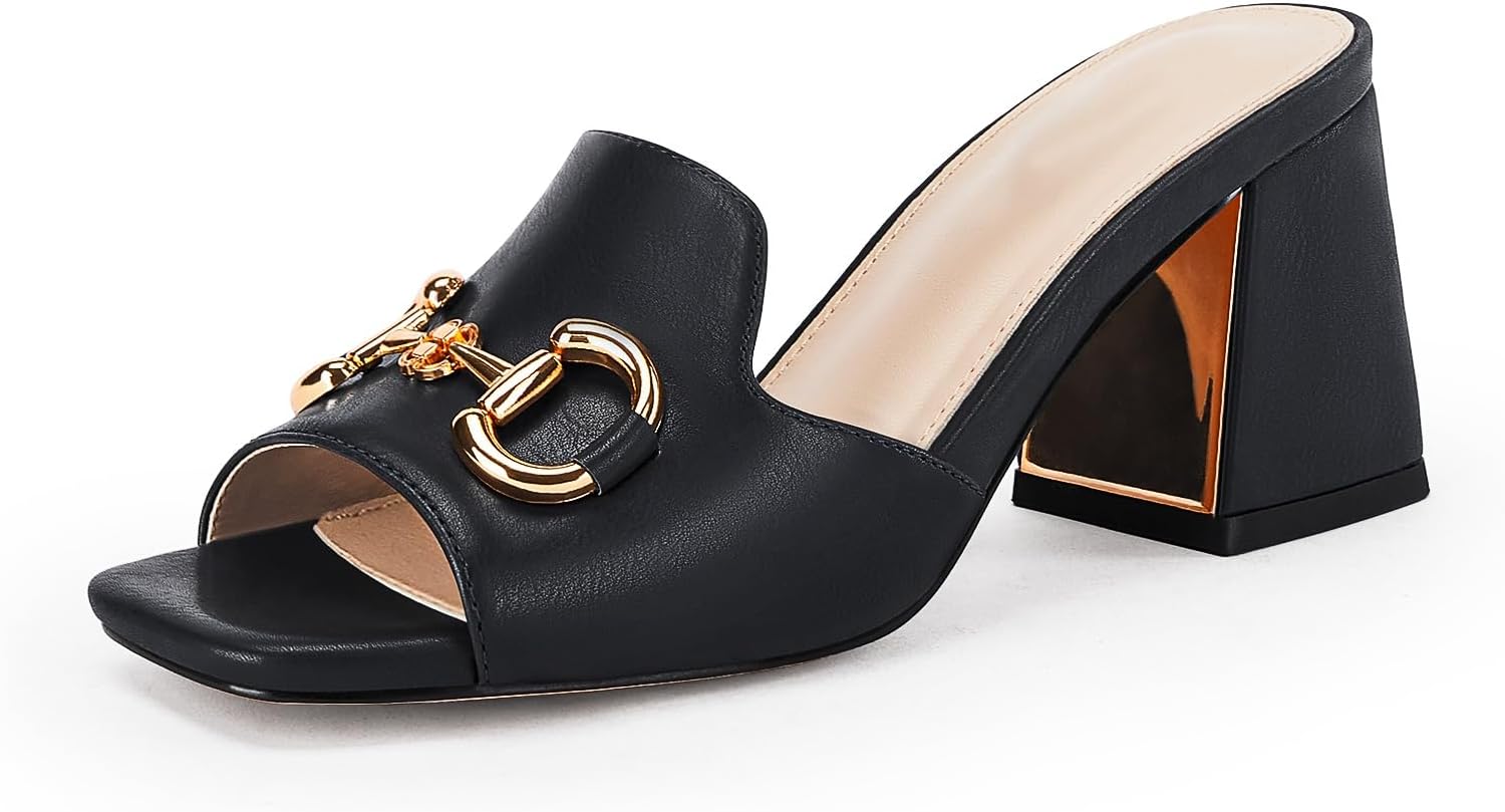 Gihubafuil Women's Sandals Peep Toe Slides for Summer Comfort