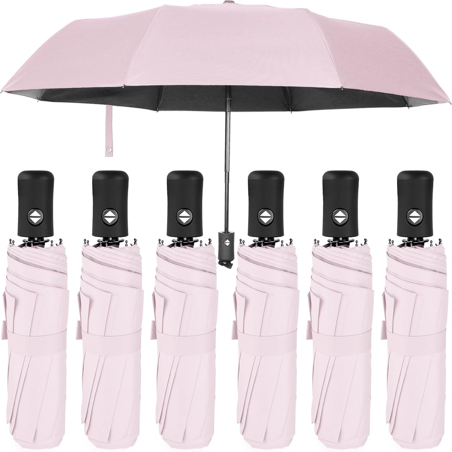 Compact Travel Umbrella Set of 6 for Rain Protection and Portability