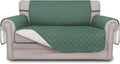 Reversible Loveseat Couch Cover for 2 Cushion Sofa - Cyan/Ivory