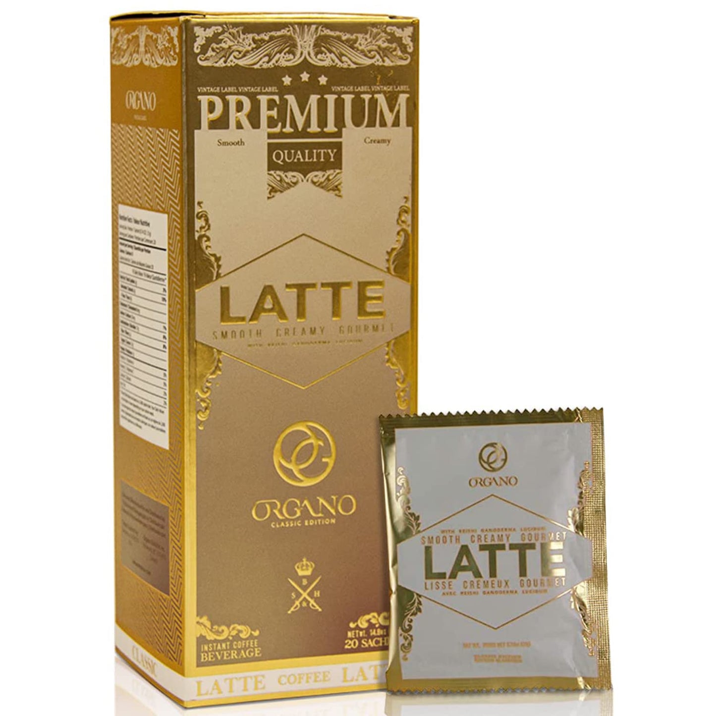 ORGANO Gourmet Cafe Latte with Ganoderma Lucidum - 20 Sachets
