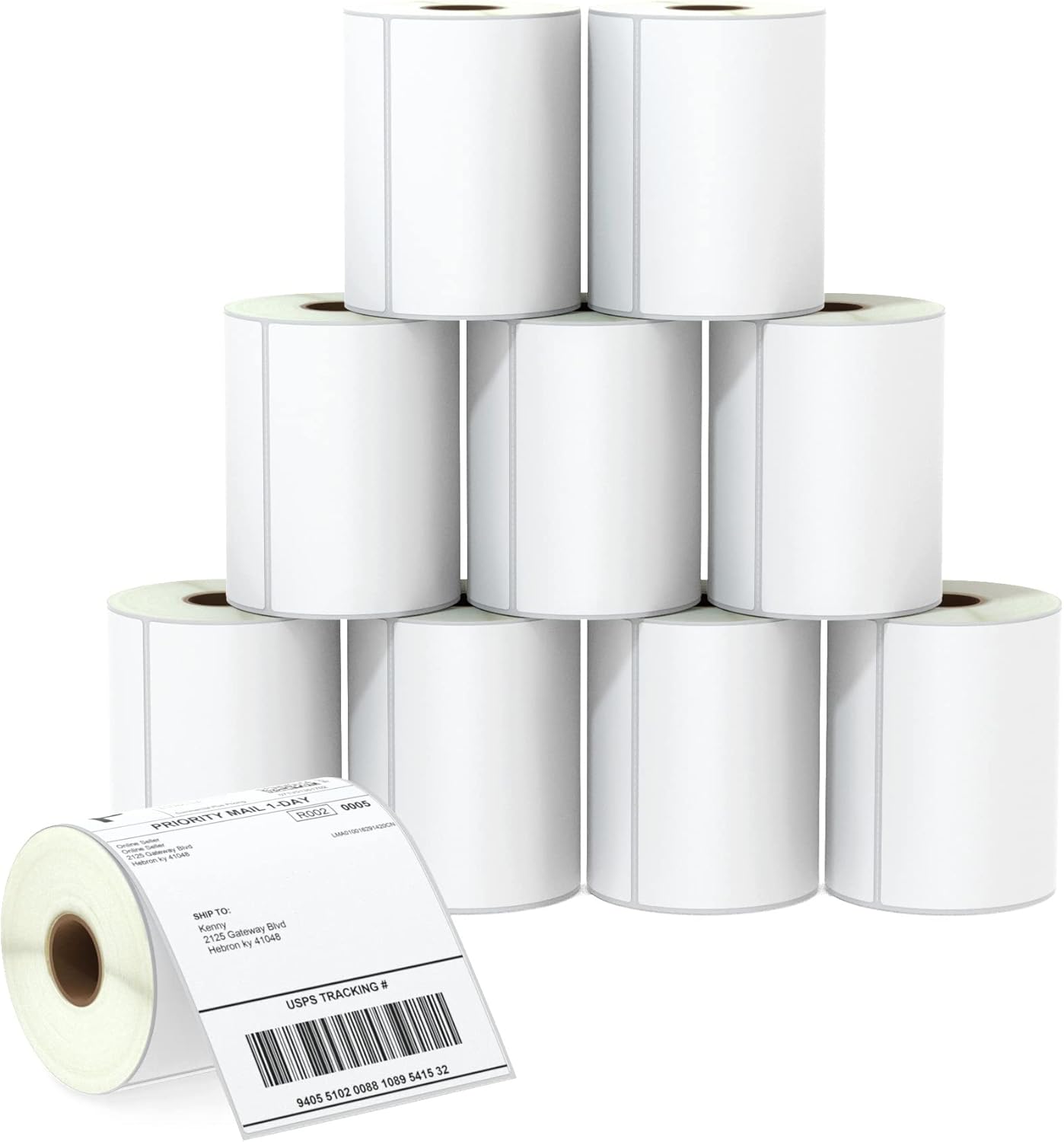 BETCKEY Premium 4x6 Shipping Labels for Zebra & Rollo Printers - 10 Rolls, 2500 Labels!