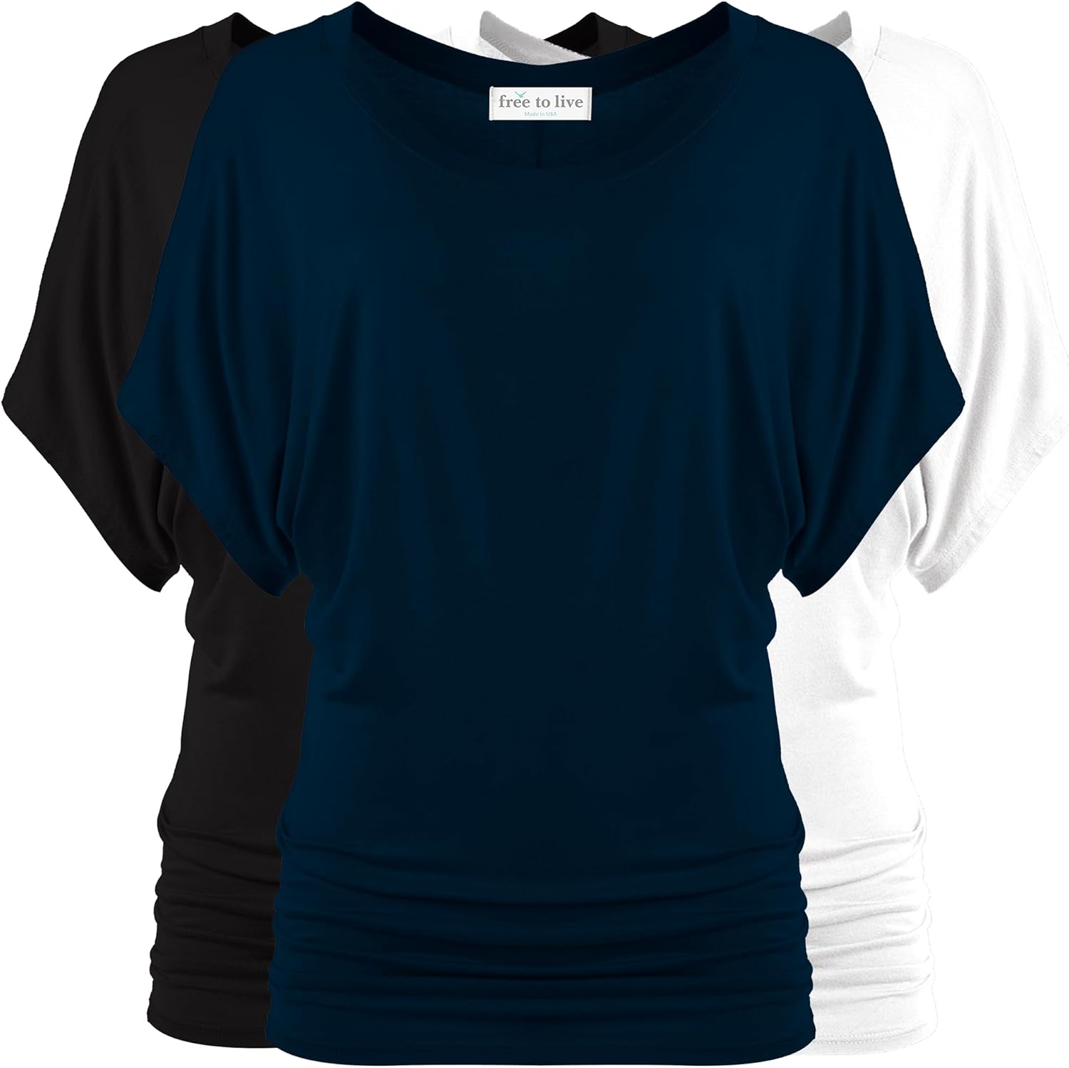 Versatile Dolman Sleeve Tunic Dressy Tops for Women 3 Pack
