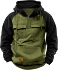 Mens Tactical Hoodies Sweatshirt Quarter Zip Cargo Pullover - Durable