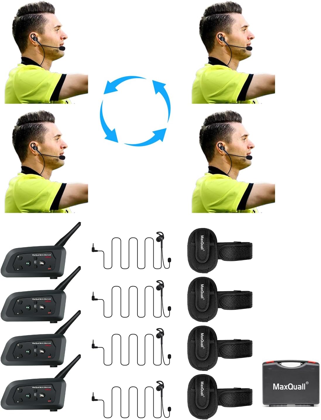 Referee Headsets 4 Person V4 Plus Wireless Bluetooth Intercom