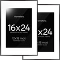 16 x 24 Picture Frame Black - Matte Metal Poster Frame