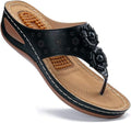Ecetana Women's Comfortable Flip Flops Wedge Sandals - Casual Summer