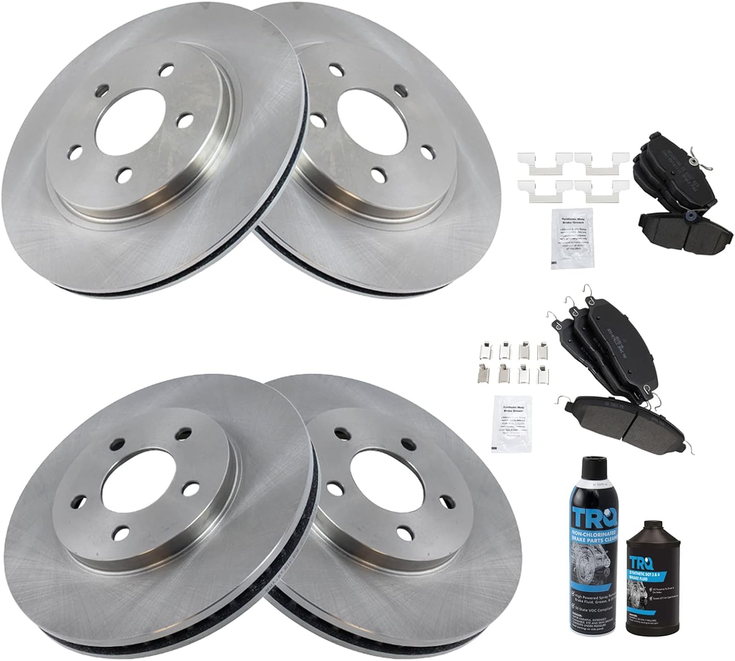 TRQ Front and Rear Brake Pad & Rotor Kit for 2005-2010 Mustang