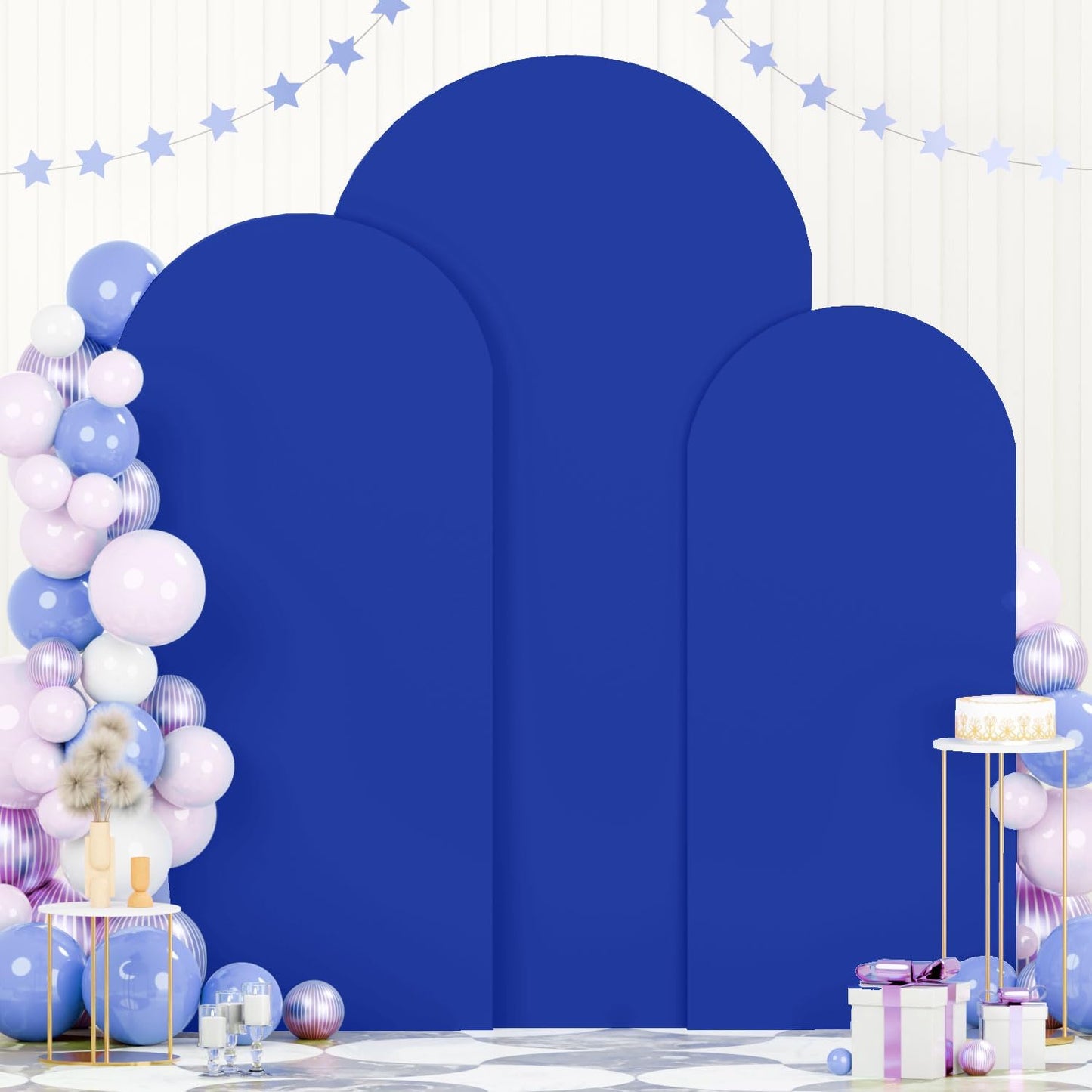FOTSHARER Blue Arch Cover Set of 3 for Wedding Backdrop