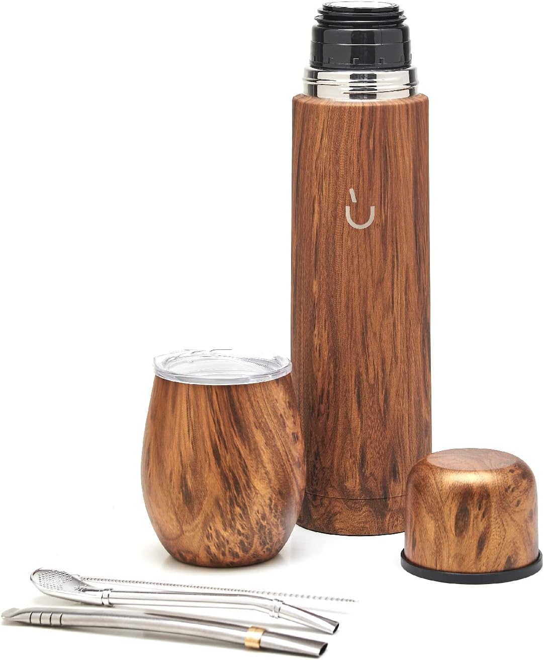Complete Yerba Mate Set with Modern Gourd and Thermal Flask