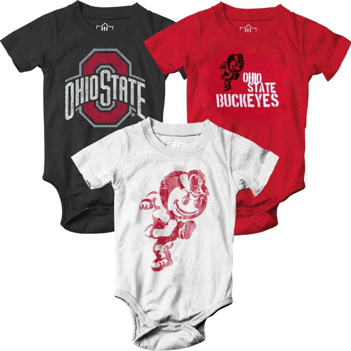 Wes and Willy Baby College Team Rompers Set of 3 for Infants
