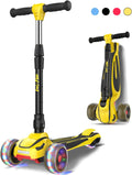 Toddler Scooter for Kids Ages 3-12 - Adjustable Foldable Kick Scooter