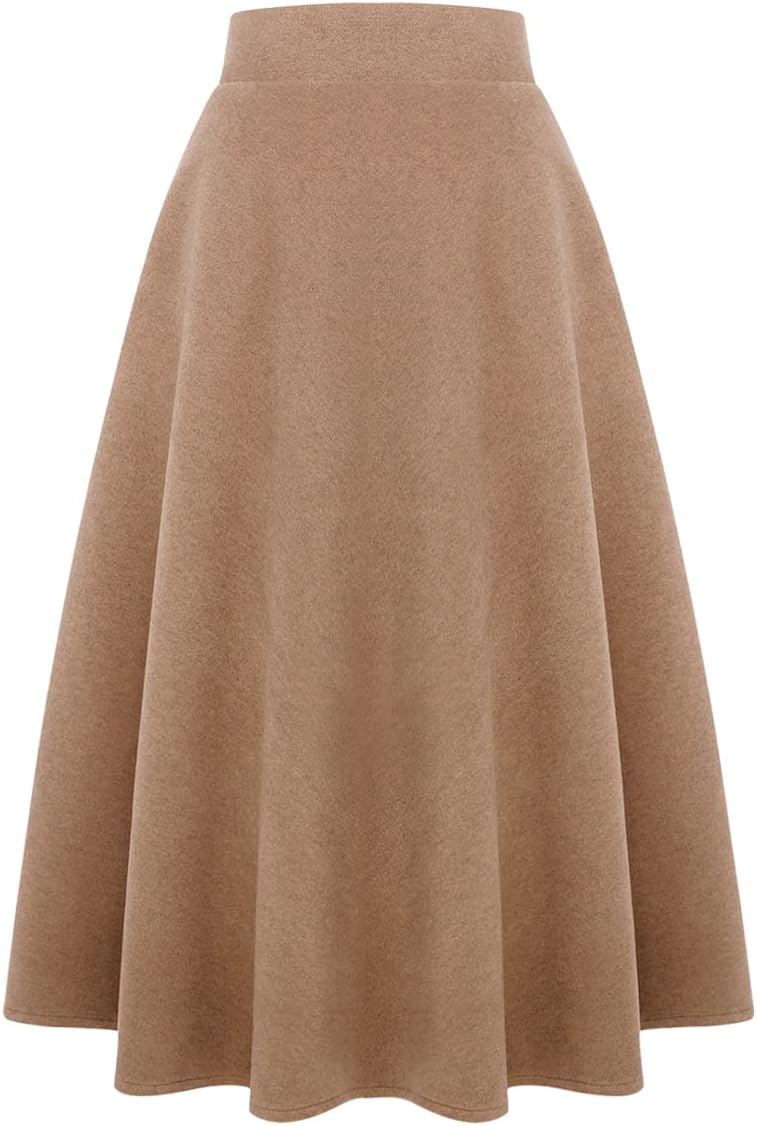 Tartan Maxi Skirt for Women - Warm A-Line Wool Long Skirts