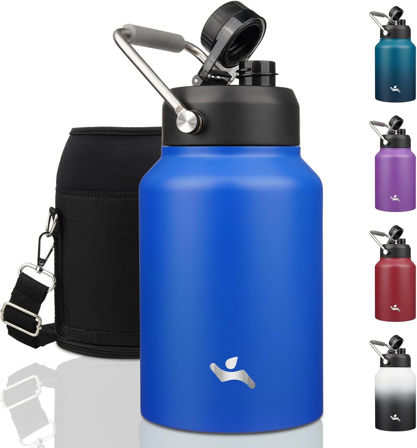 Half Gallon Jug with Handle - 64 oz Insulated Water Bottle