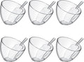 Hoolerry 25 oz Serving Bowls Kit with Clear Plastic Scoops - Party