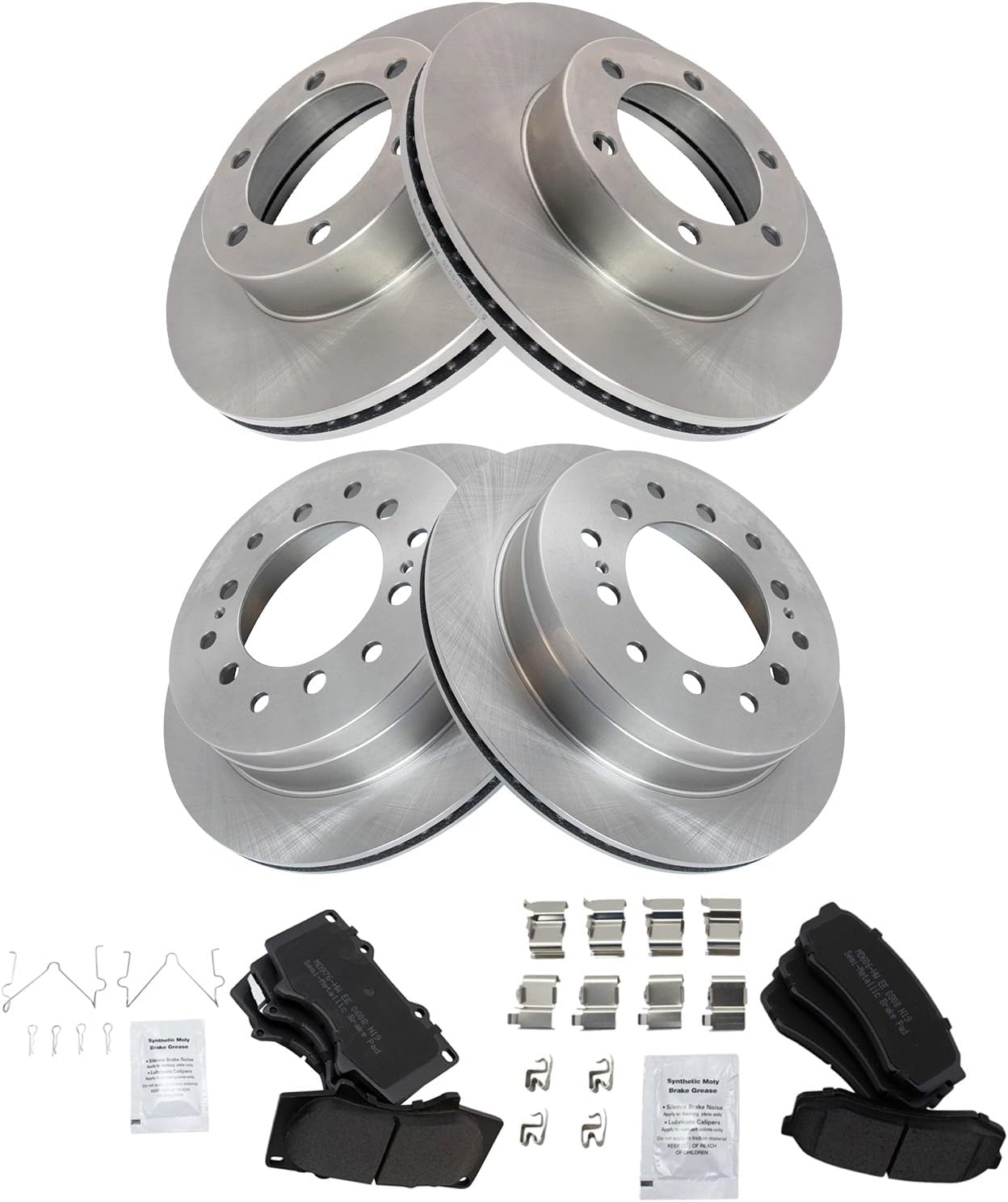 TRQ Brake Pad & Rotor Kit for 2003-2007 Toyota Sequoia