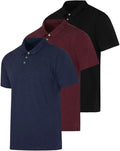 Men's Cotton Jersey Polo 3-Pack - Quick Dry Breathable Classic