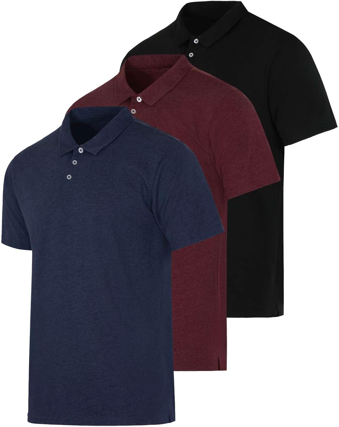 Men's Casual Jersey Cotton Polo Shirt 3 Pack for All Sizes